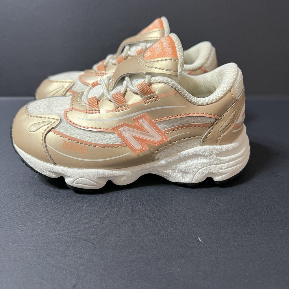 New Balance 1000 Unisex Kids Brown Orange White Sneaker US 8 IV1000FP Toddler